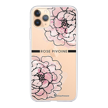 LaCoqueFrançaise Coque iPhone 11 Pro silicone transparente Motif Rose Pivoine ultra resistant