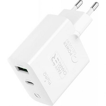 PURO Chargeur Double Prise USB A + C PD 32W (12+20W) Power Delivery Blanc