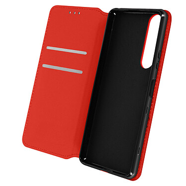 Avizar Étui Sony Xperia 10 III Clapet Portefeuille Support Vidéo rouge