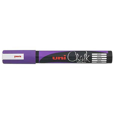 UNI-BALL Marqueur craie Pointe conique moyenne CHALK Marker PWE5M 1,8 - 2,5mm Violet