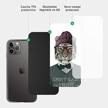 Acheter Evetane Coque en verre trempé iPhone 11 Pro Max Tigre Fashion