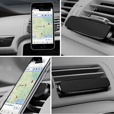 Avis Avizar Support voiture smartphone / tablette magnétique 2 clips grille aération - Noir