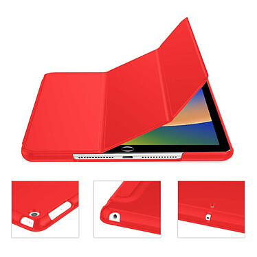 Acheter Evetane Etui Smart Cover iPad 102 Pouces (2019/2020/2021) Rouge à rabat avec support