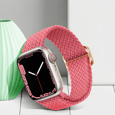 Acheter Avizar Bracelet pour Apple Watch 41mm et 40mm et 38 mm Nylon Tressé Ajustable par Boucle Métallique  rose