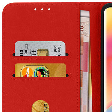 Avizar Étui pour Xiaomi Mi Note 10 Lite Clapet Portefeuille Support Vidéo  Rouge pas cher