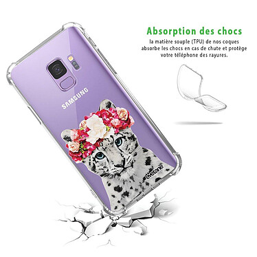 Avis Evetane Coque Samsung Galaxy S9 anti-choc souple angles renforcés transparente Motif Leopard Couronne