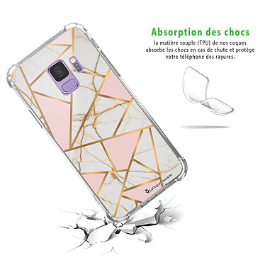 Avis LaCoqueFrançaise Coque Samsung Galaxy S9 anti-choc souple angles renforcés transparente Motif Marbre Rose