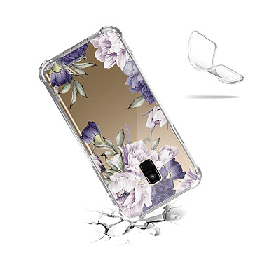 Acheter LaCoqueFrançaise Coque Samsung Galaxy A8 2018 anti-choc souple angles renforcés transparente Motif Pivoines Violettes