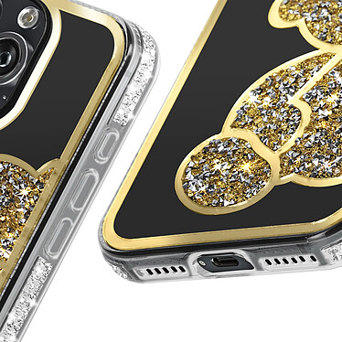 Acheter Avizar Coque Paillette pour iPhone 16 Pro Max Motif Ourson avec Strass Dorée