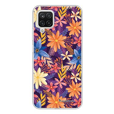 LaCoqueFrançaise Coque Samsung Galaxy A12 360 intégrale transparente Motif Fleurs violettes et oranges Tendance