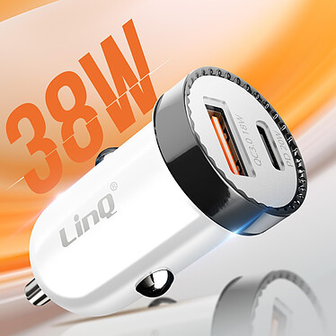 Avis LinQ Chargeur Allume-Cigare Voiture 38 W Power Delivery + USB Quick Charge Blanc