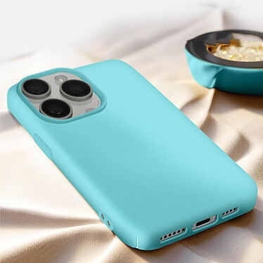 Acheter Avizar Coque pour iPhone 15 Pro Silicone Premium Semi rigide Finition Mate Douce  Turquoise
