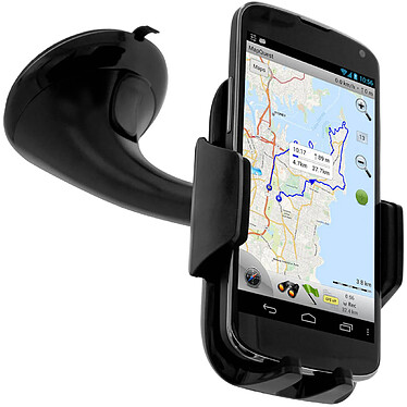 Avizar Support Voiture Rotatif Noir pour Smartphone - Fixation Ventouse