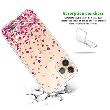 Avis Evetane Coque iPhone 11 Pro 360 intégrale transparente Motif Confettis De Coeur Tendance
