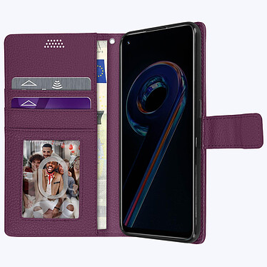 Acheter Avizar Housse pour Realme 9 Pro Plus et 9 4G Aspect Grainé Clapet Portefeuille Stand Vidéo  violet