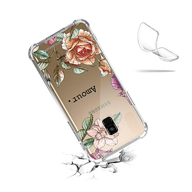 Acheter LaCoqueFrançaise Coque Samsung Galaxy A8 2018 anti-choc souple angles renforcés transparente Motif Amour en fleurs