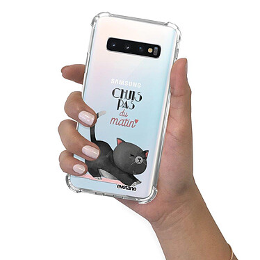 Evetane Coque Samsung Galaxy S10 anti-choc souple angles renforcés transparente Motif Chuis pas du matin pas cher