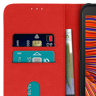 Avizar Étui Samsung Galaxy Xcover 5 Protection avec Porte-carte Fonction Support rouge pas cher