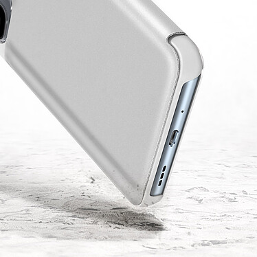 Avizar Housse Xiaomi Redmi Note 10 Pro Clapet translucide Miroir Support Vidéo argent pas cher