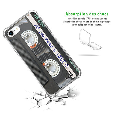 Avis Evetane Coque iPhone 7/8/ iPhone SE 2020 anti-choc souple angles renforcés transparente Motif Cassette