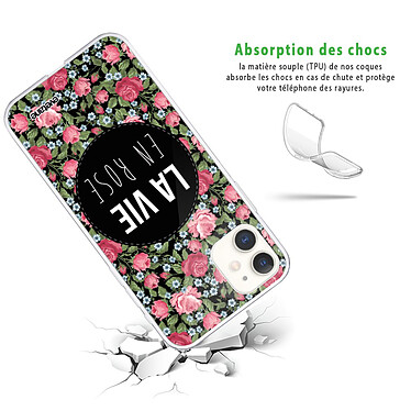 Avis Evetane Coque iPhone 11 silicone transparente Motif La Vie en Rose ultra resistant