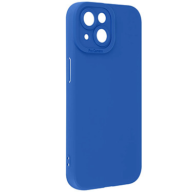 Avizar Coque pour iPhone 15 Silicone Mat Protection Caméra Bleu