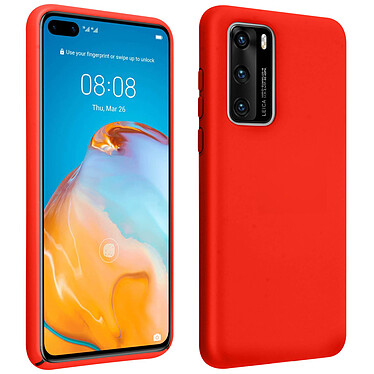Avizar Coque Huawei P40 Silicone Semi-rigide Finition Soft Touch Rouge