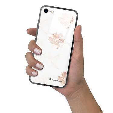 LaCoqueFrançaise Coque iPhone 7/8/ iPhone SE 2020/ 2022 Coque Soft Touch Glossy Fleurs Blanches Design pas cher