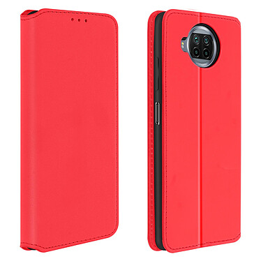 Avizar Housse Xiaomi Mi 10T Lite Étui Folio Portefeuille Fonction Support Rouge