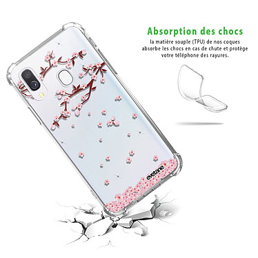 Avis Evetane Coque Samsung Galaxy A40 anti-choc souple angles renforcés transparente Motif Chute De Fleurs