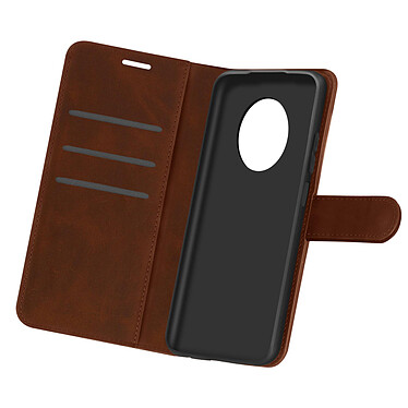 Avizar Étui Xiaomi Redmi Note 9T Style Vintage Porte-cartes Support Vidéo Marron Foncé