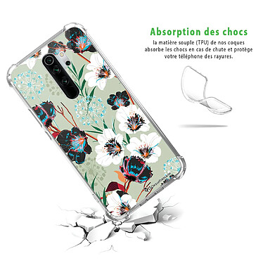 Avis LaCoqueFrançaise Coque Xiaomi Redmi Note 8 Pro anti-choc souple angles renforcés transparente Motif Fleurs vert d'eau