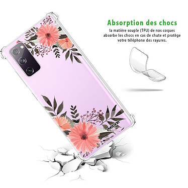 Avis Evetane Coque Samsung Galaxy S20 FE anti-choc souple angles renforcés transparente Motif Fleurs roses