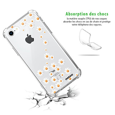 Avis Evetane Coque iPhone 7/8/ iPhone SE 2020 anti-choc souple angles renforcés transparente Motif Marguerite