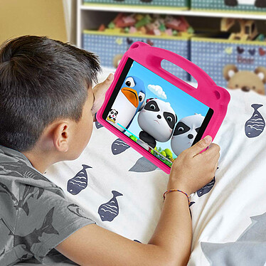 Avizar Coque iPad 9 2021 iPad 8 2020 iPad 7 2019 Enfant Panda Support Vidéo Rose pas cher