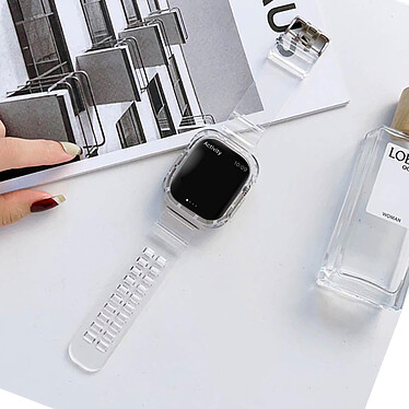 Avis Avizar Bracelet pour Apple Watch 49mm Silicone Bumper Ajustable  transparent