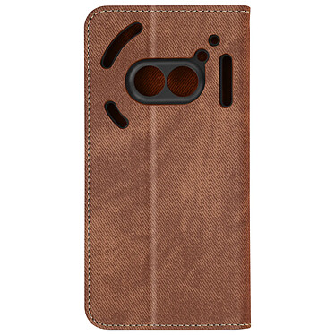 Avizar Étui pour Nothing Phone 2a Texture Denim Clapet Portefeuille et Stand Marron Clair