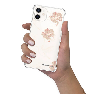 LaCoqueFrançaise Coque iPhone 12 mini Silicone antichocs Solides coins renforcés  transparente Motif Fleurs Blanches pas cher