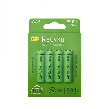 GP Batteries - Pack 4 piles rechargeables AA LR6 ReCyko 2600 mAh
