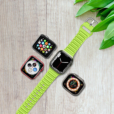 Avizar Bracelet pour Apple Watch 41mm et 40mm et 28mm Silicone Ajustable Fermoir Ardillon  Vert citron pas cher