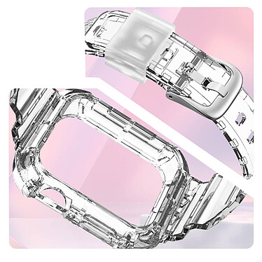 Avizar Bracelet pour Apple Watch Ultra 49mm Silicone Bumper Ajustable  Transparent pas cher