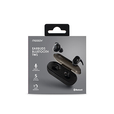 Mooov 618310 - Ecouteurs intra auriculaire Bluetooth TWS - noir pas cher