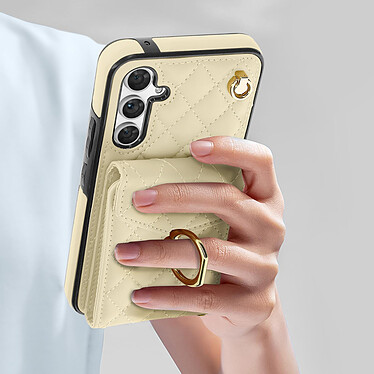 Acheter Avizar Coque Cordon pour Samsung Galaxy A54 5G Dos Portefeuille Bague Support  Beige Crème