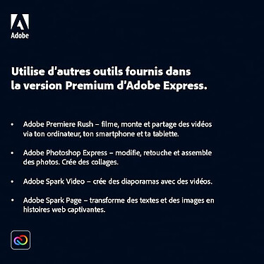 Adobe Express Premium - Abonnement 1 an - 1 utilisateur - A télécharger pas cher