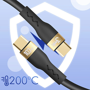 3mk Câble Type C 100W Silicone 2 mètres Noir / Or pas cher