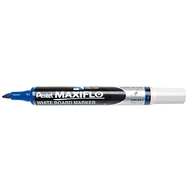 PENTEL Marqueur Tableaux Blancs MAXIFLO MWL6S Pointe Biseautée Moyenne Bleu x 12