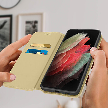Avis Avizar Housse Samsung Galaxy S21 Ultra Étui Folio Portefeuille Fonction Support Or