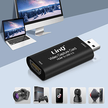 LinQ Carte de Capture Vidéo et Audio HDMI vers USB 2.0 Full HD 4K UHD  Noir pas cher