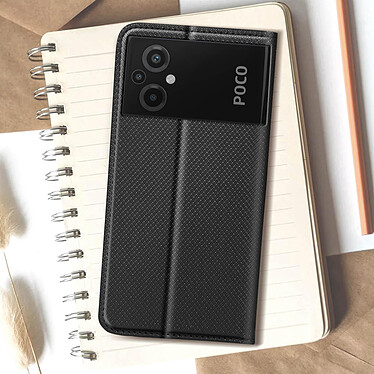 Avizar Étui pour Xiaomi Poco M5 avec Clapet Porte-carte Fonction Support  noir pas cher