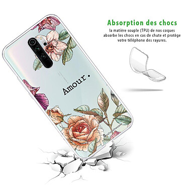 Avis LaCoqueFrançaise Coque Xiaomi Redmi Note 8 Pro 360 intégrale transparente Motif Amour en fleurs Tendance